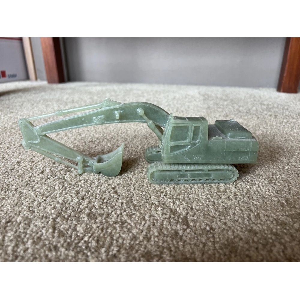 CAT Carved Jade Excavator Scale Model 325B - Caterpillar - Very Rare